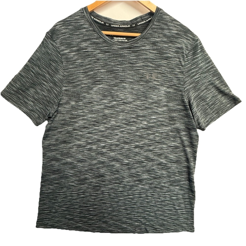 Under‎ Armour Seamless Tee XXL Gray HeatGear Athletic Shirt Mens